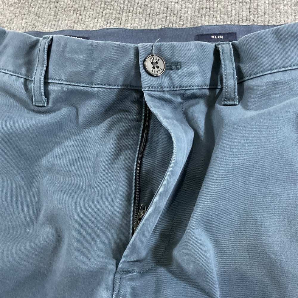 J Crew Flex Slim Fit Chino Pants 32x32 Blue Stretch Flat Front Casual Dress Mens - Picture 6 of 12